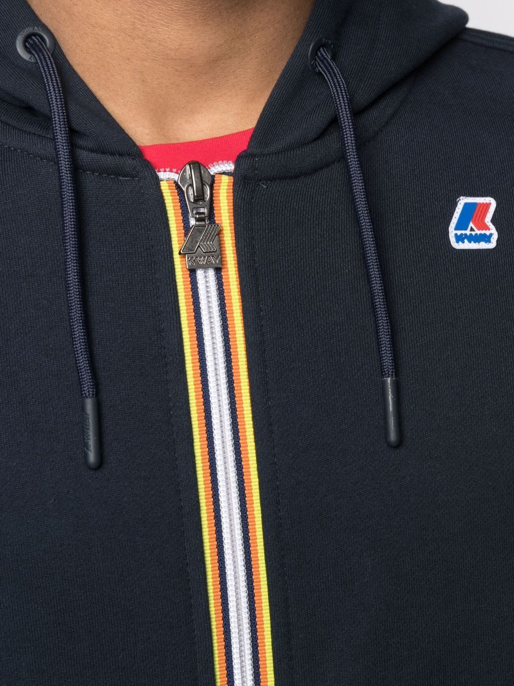 logo patch zipped hoodie - 5