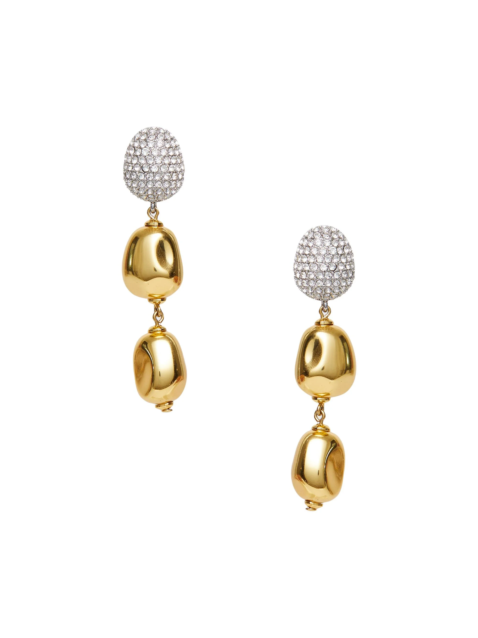 Women's Pebble 14K-Gold-Plated & Crystal Linear Earrings - Gold - 1