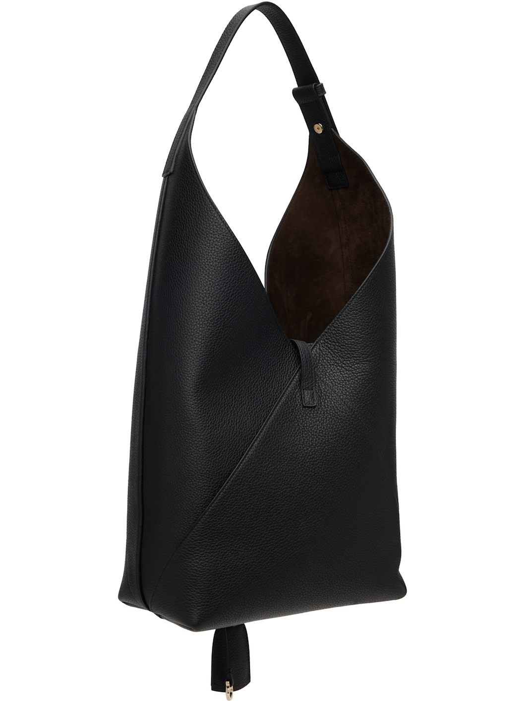 Black V-Shaped Tote - 3