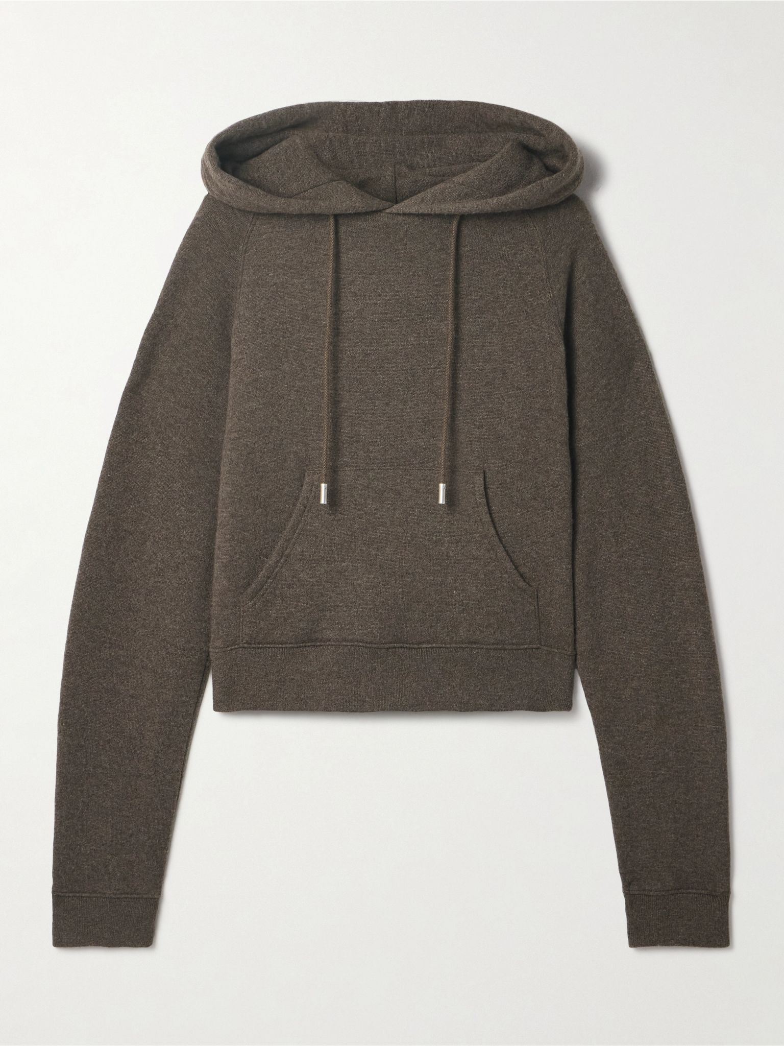 Timmi mélange cashmere and cotton-blend hoodie Brown - 1