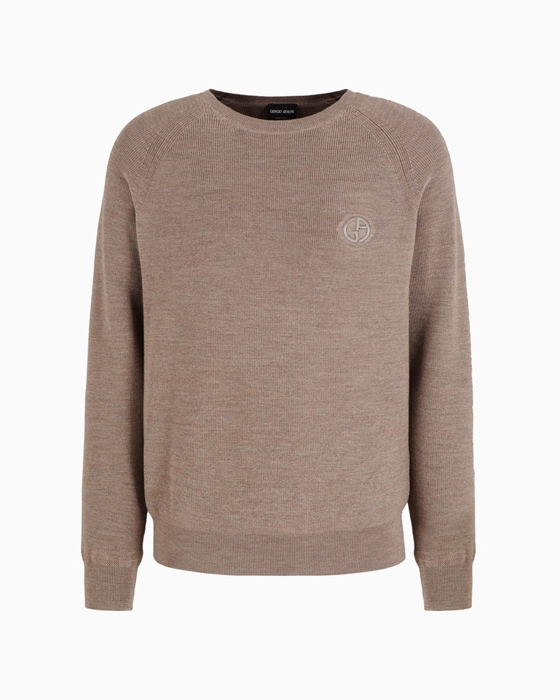 Virgin-wool, crew-neck jumper 1
