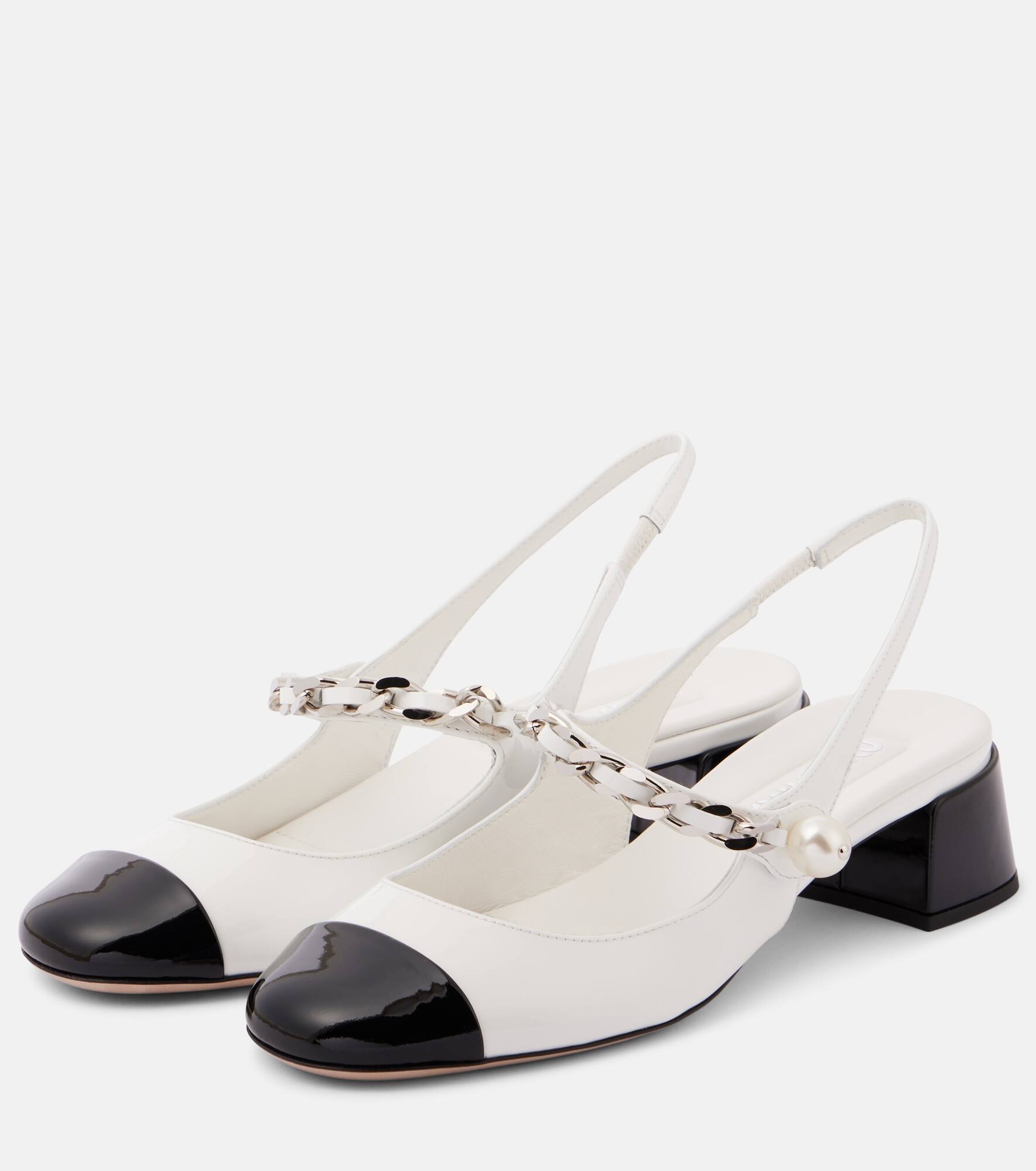 Patent leather slingback pumps - 4