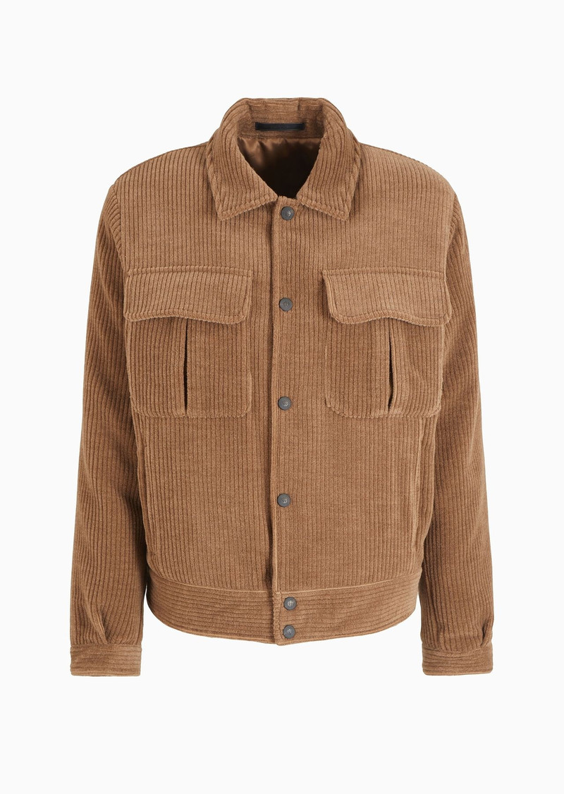 Ribbed wool blend velvet blouson 1