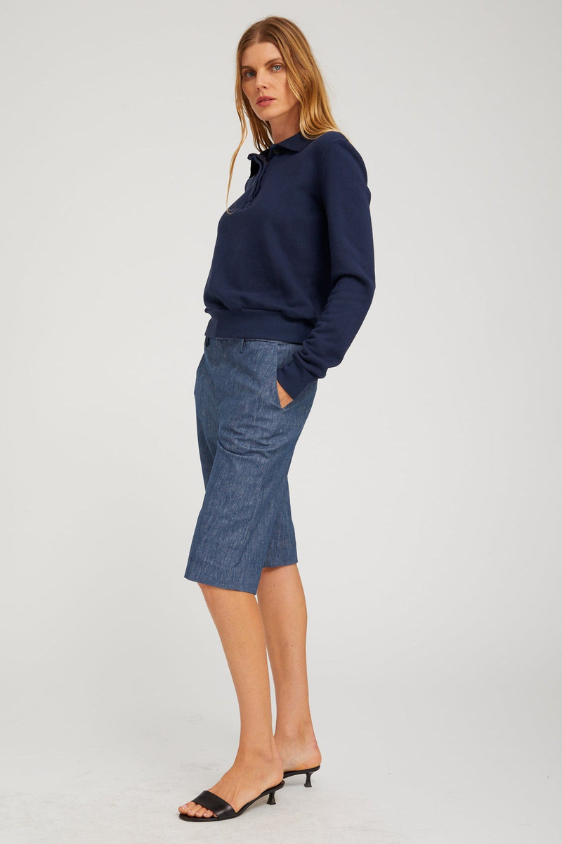 SPRWMN INDIGO DENIM BERMUDA TROUSERS outlook