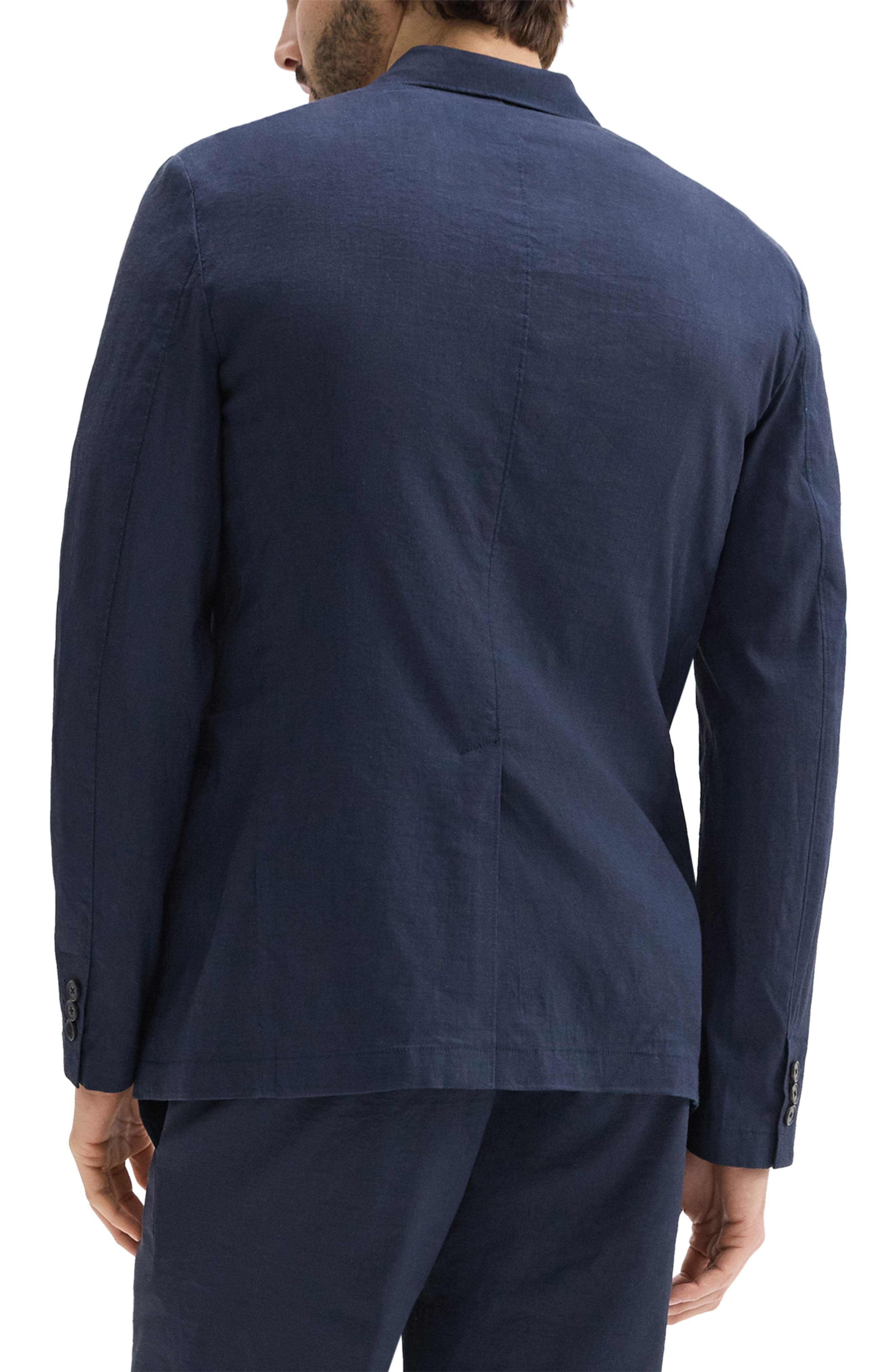 Theory Clinton Navy Stretch Linen Blend Sport Coat in Eclipse at Nordstrom - 2