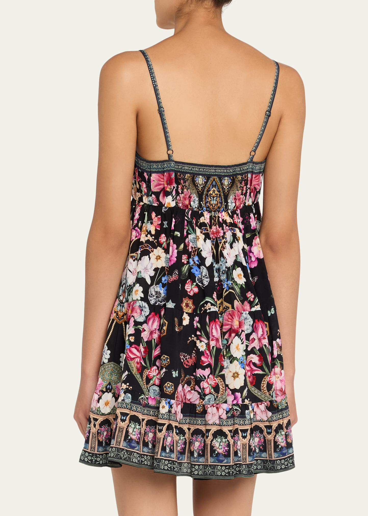 Midnight in Monserrate Gathered Bust Tiered Mini Dress - 3