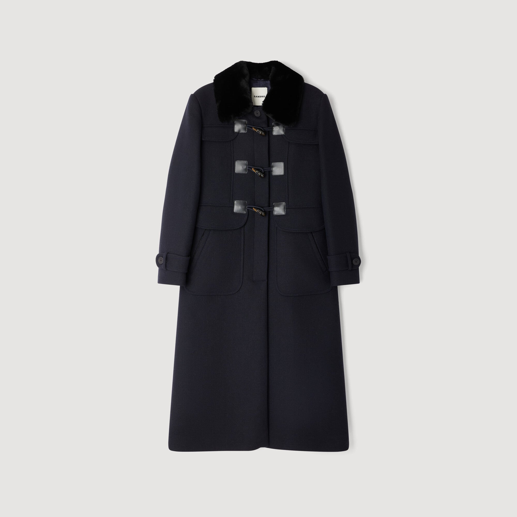 LONG COAT WITH REMOVABLE FUR COLLAR - 6