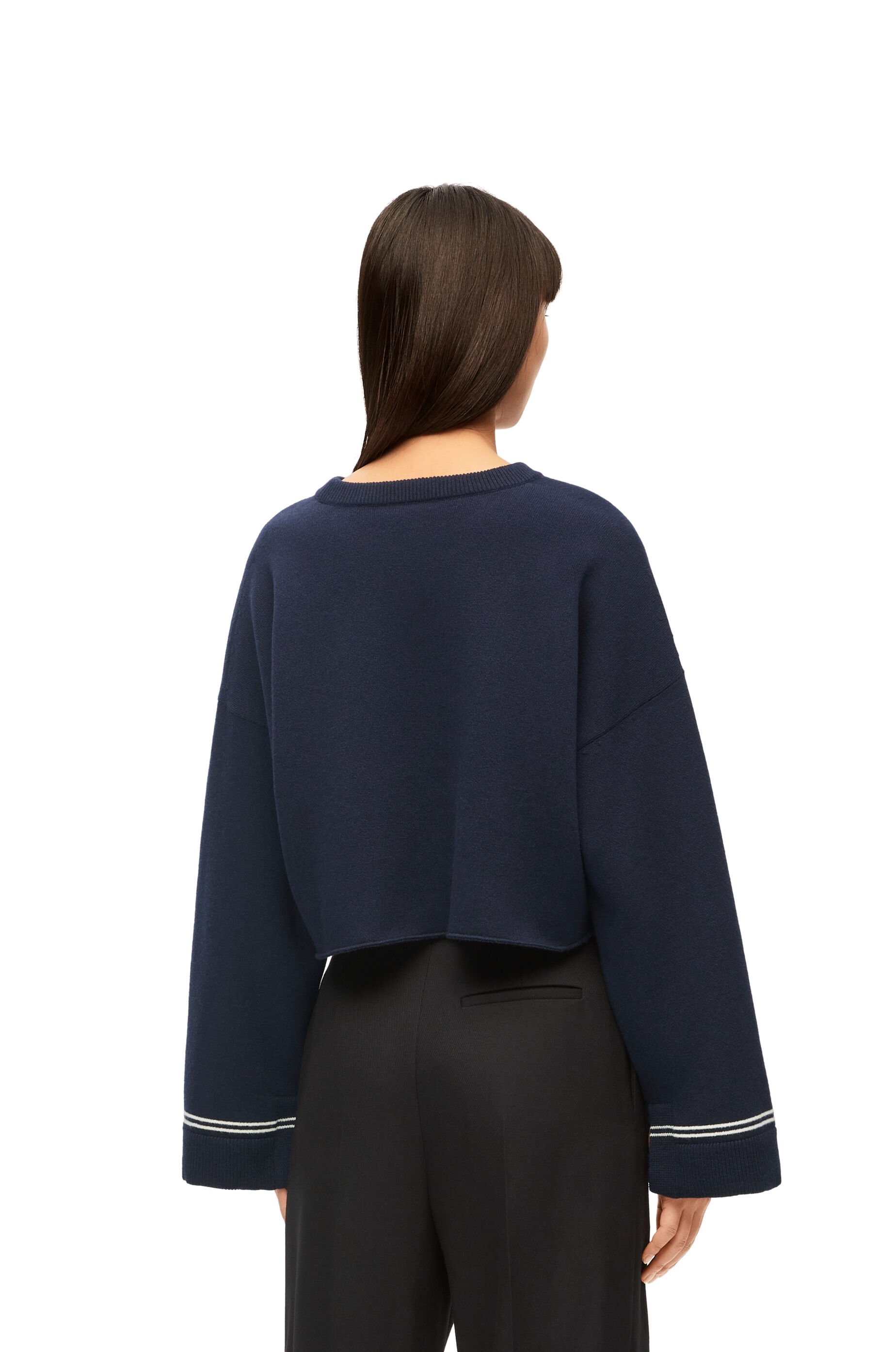 Cropped Argyle sweater in wool - 4