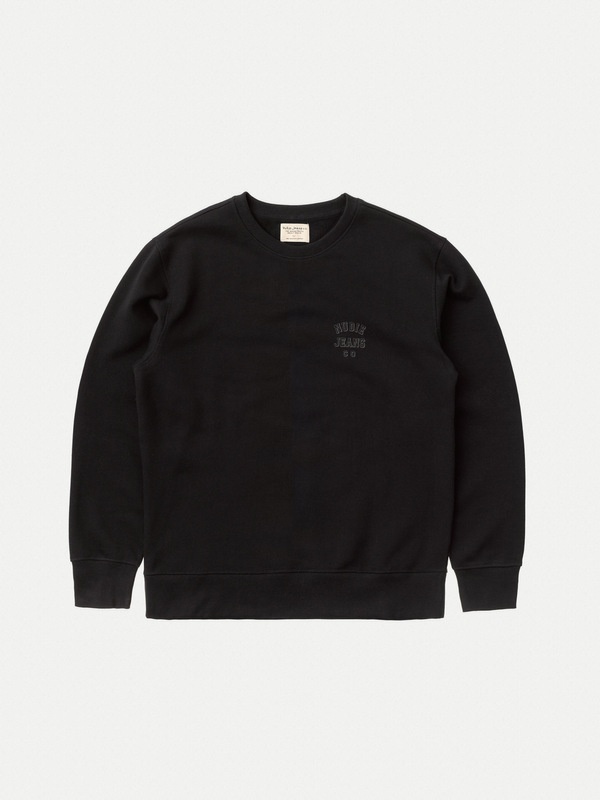 Nudie Jeans Frasse Logo Sweatshirt Black REVERSIBLE
