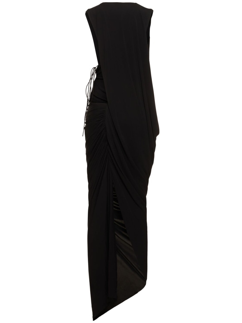 Monstera asymmetrical viscose maxi dress - 5