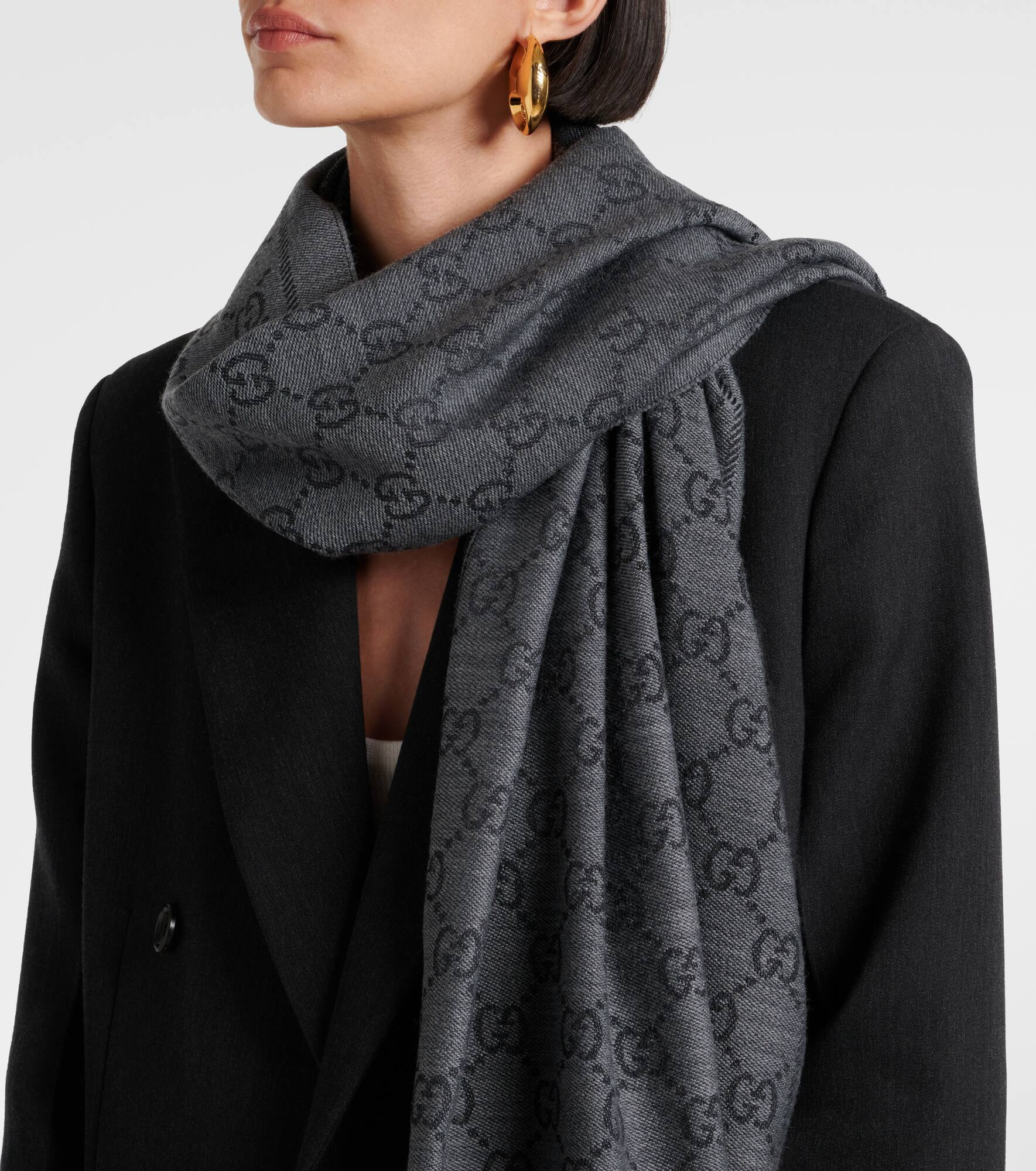 GG wool jacquard scarf - 2