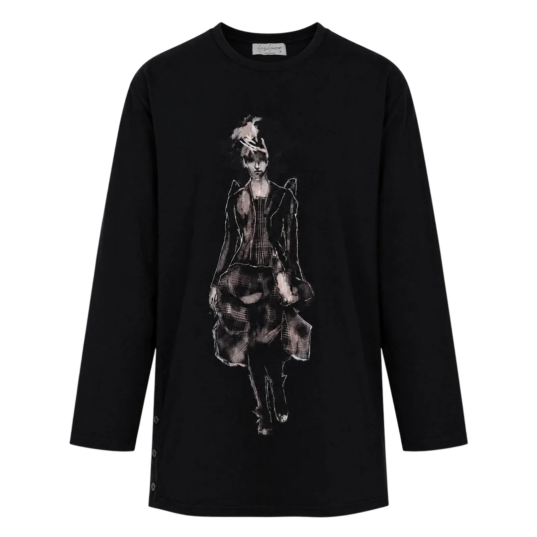 Side Slit Long Sleeve Tee - 1