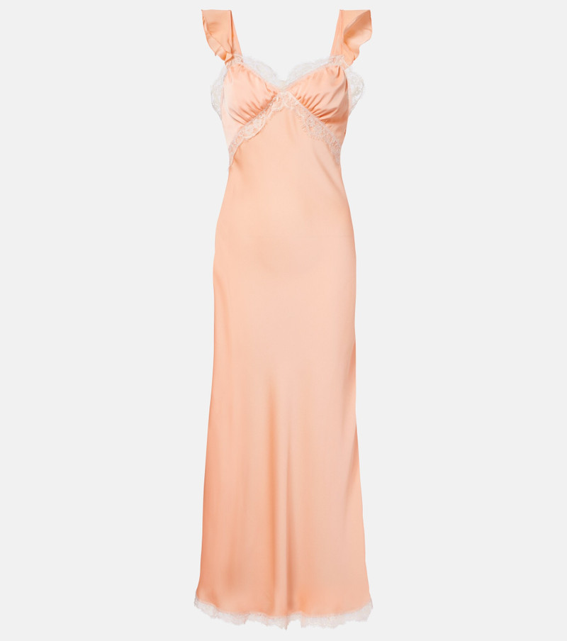 Sella lace-trimmed satin maxi dress 1