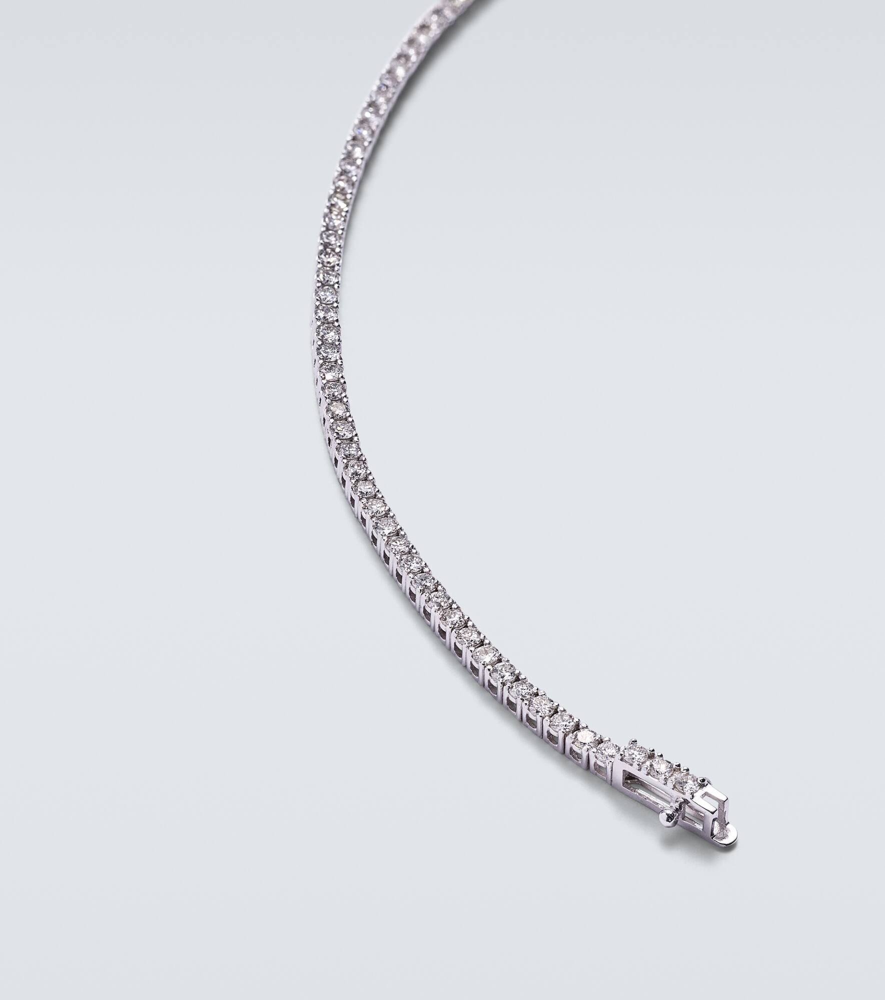 14kt white gold tennis bracelet with diamonds - 3