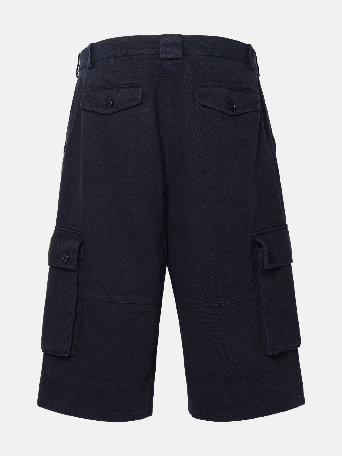 BLUE COTTON CARGO BERMUDA SHORTS - 3