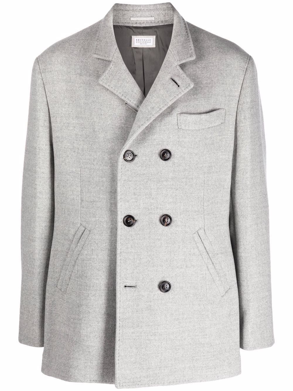 double-breasted cotton-wool coat - 1