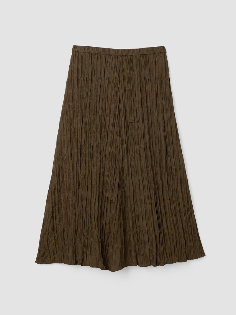 Crushed Silk Flared Skirt 1