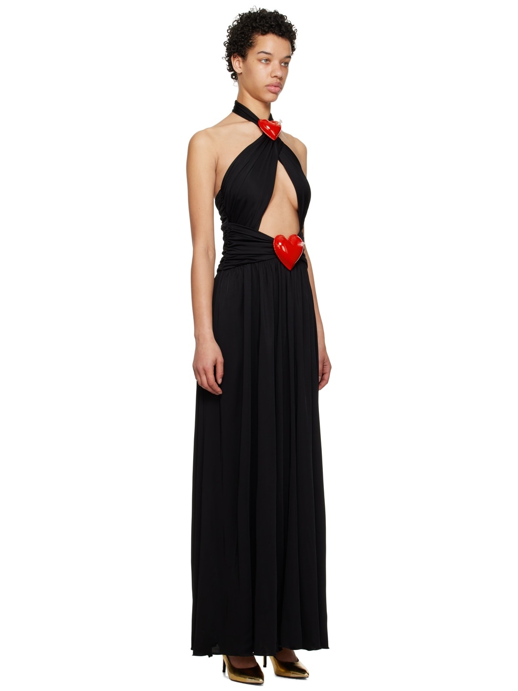 Black Inflatable Heart Maxi Dress - 2