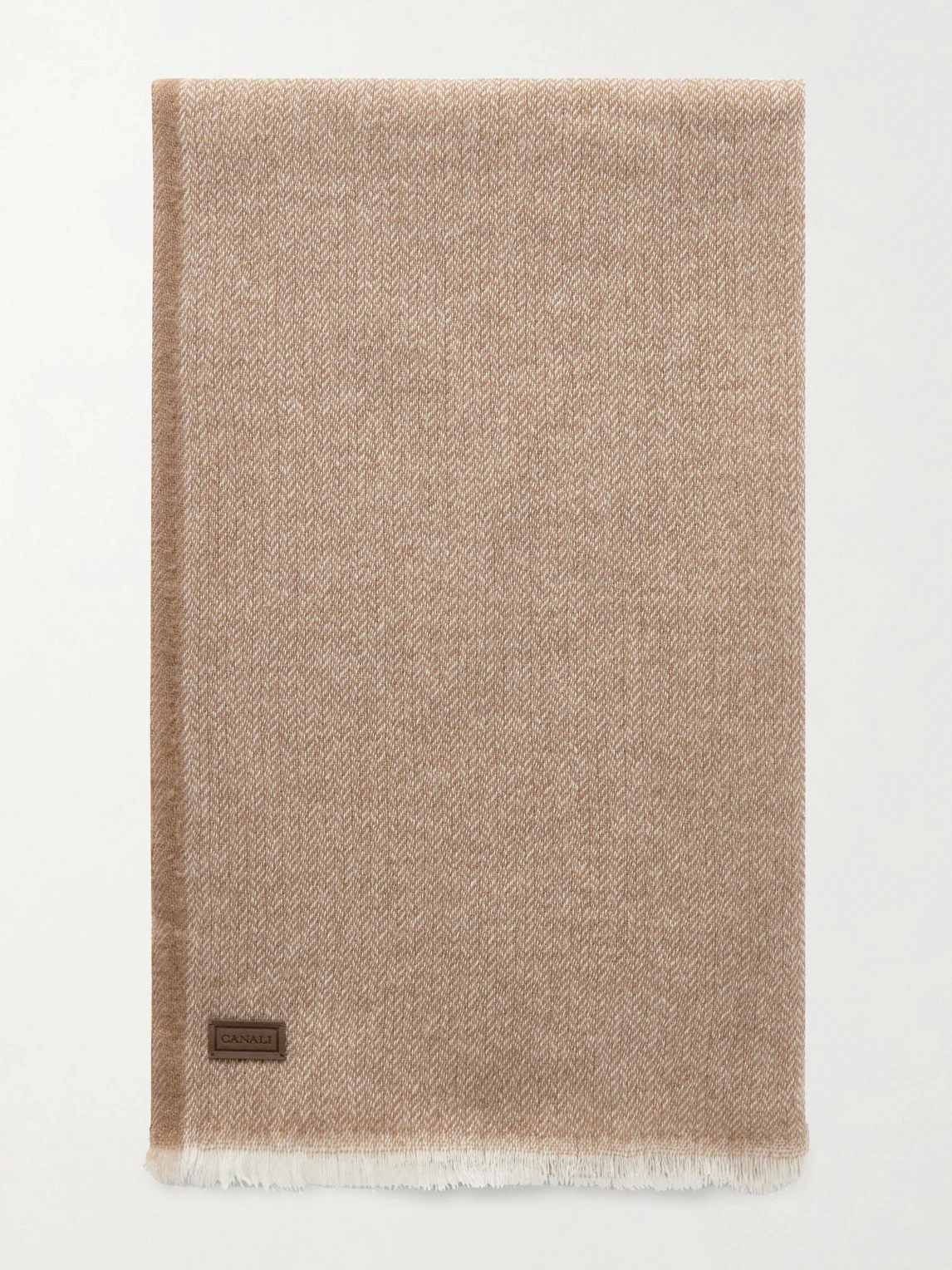 Frayed Herringbone Wool and Cashmere-Blend Scarf - 1