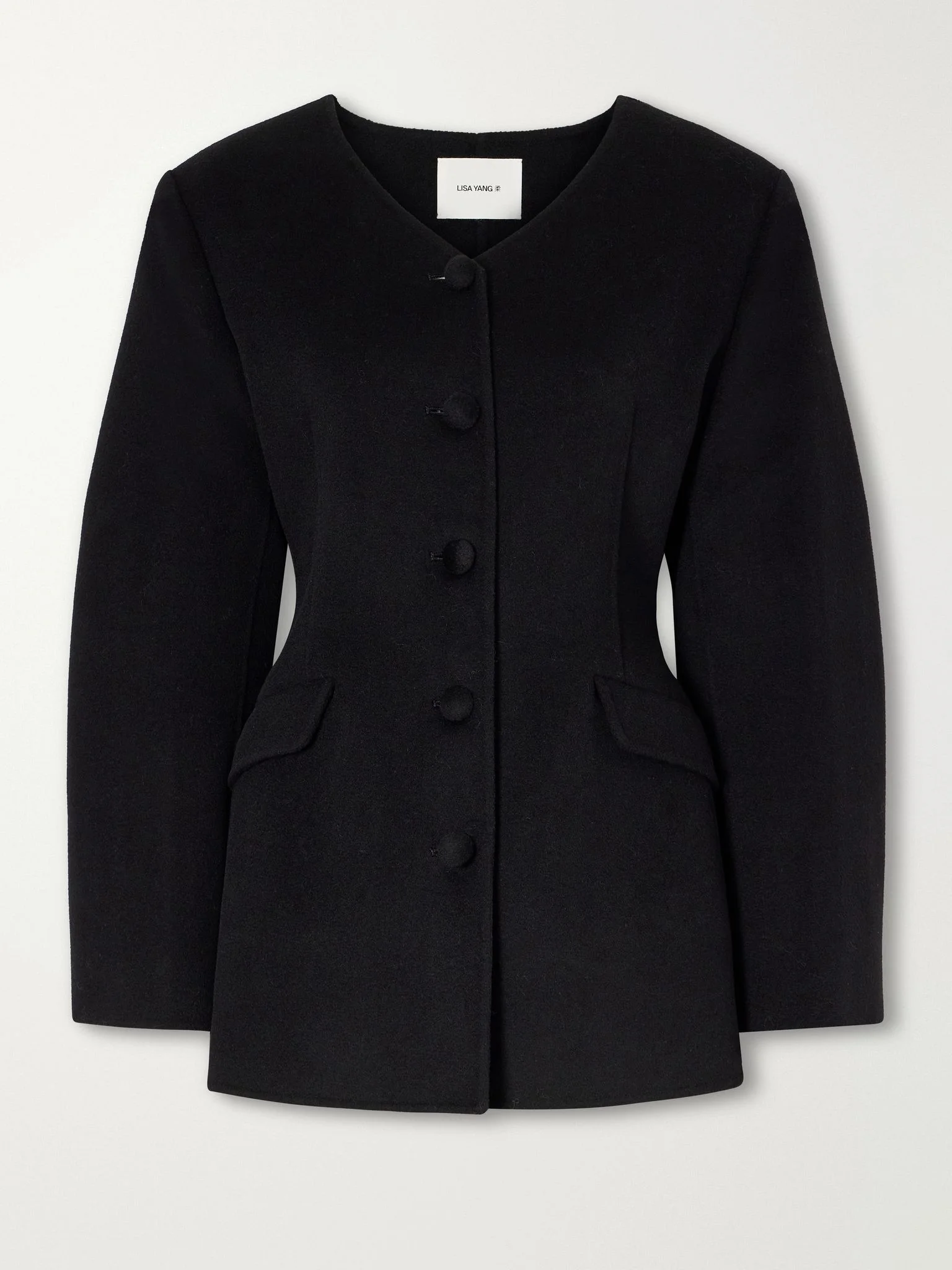 Doublé wool and cashmere-blend jacket Black - 1