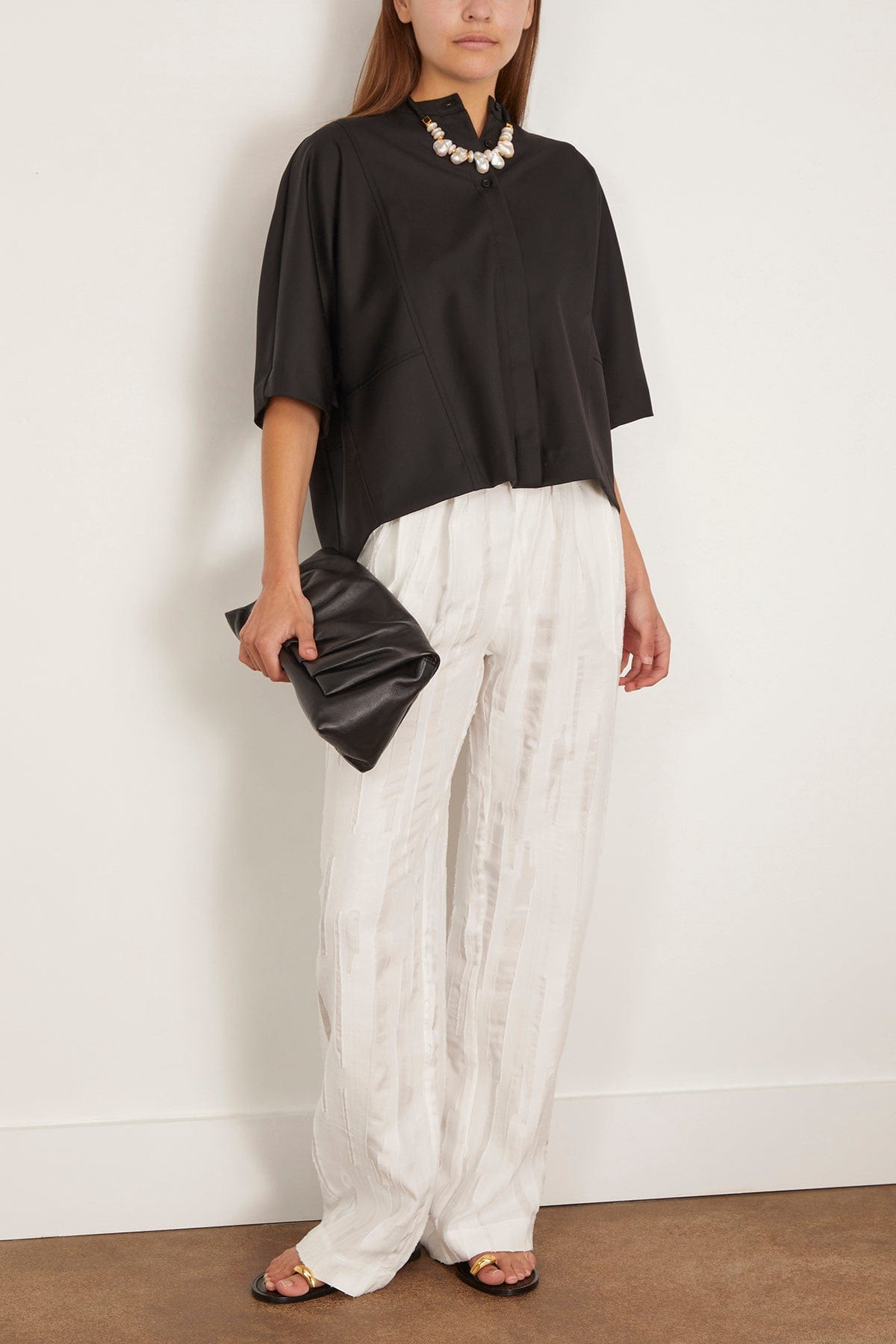 Soler Elastic Waistband Pant in Ivory - 3