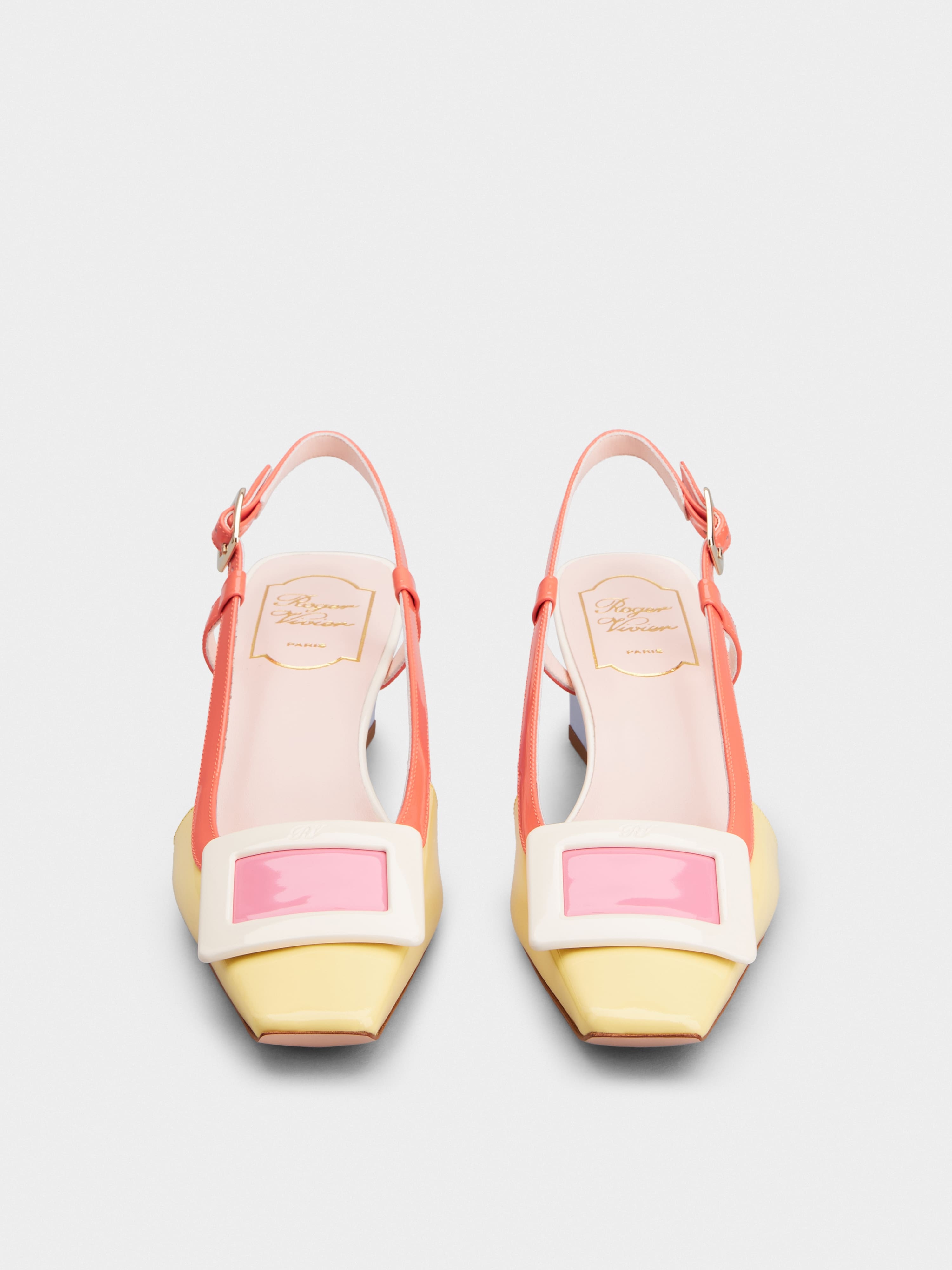 Belle Vivier Covered Buckle Slingback Pumps in Patent Leather - 7