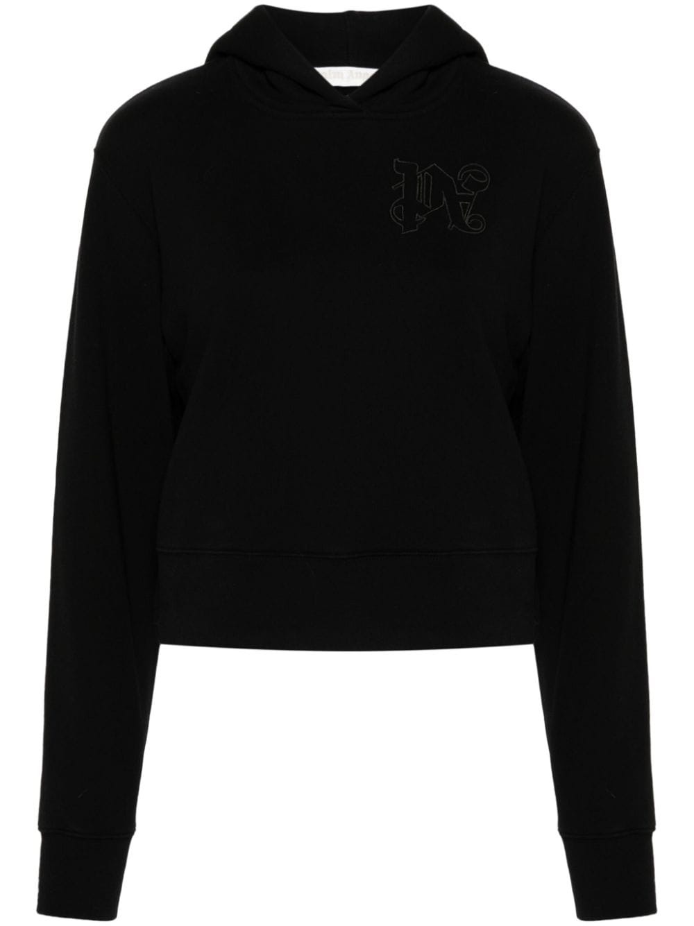 logo-embroidered cotton hoodie - 1