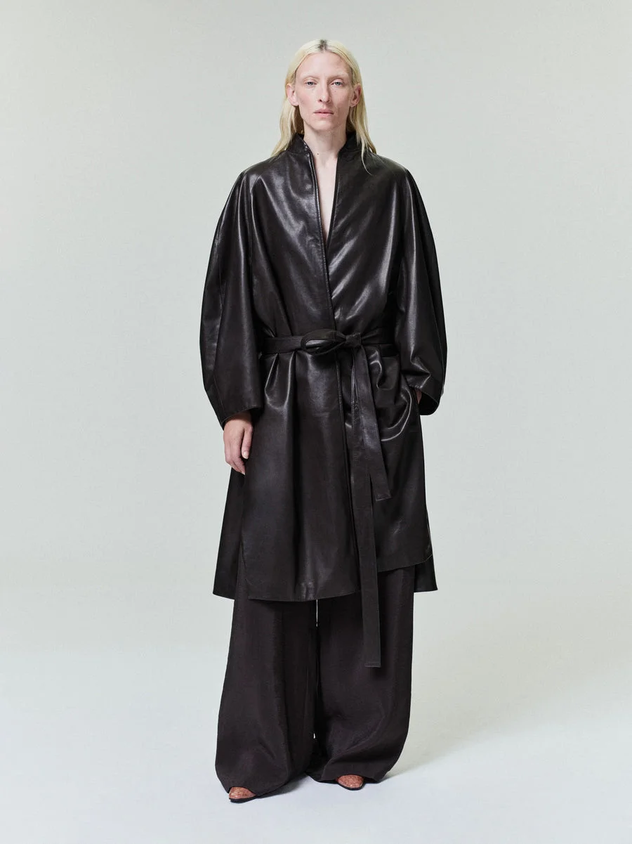 Womens Leather Coat - 1
