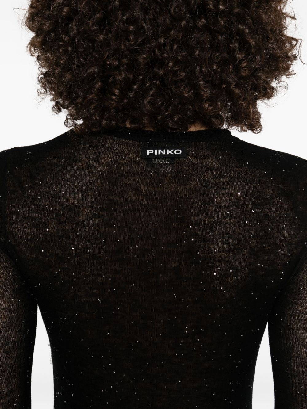 glitter-embellished long-sleeve top - 5