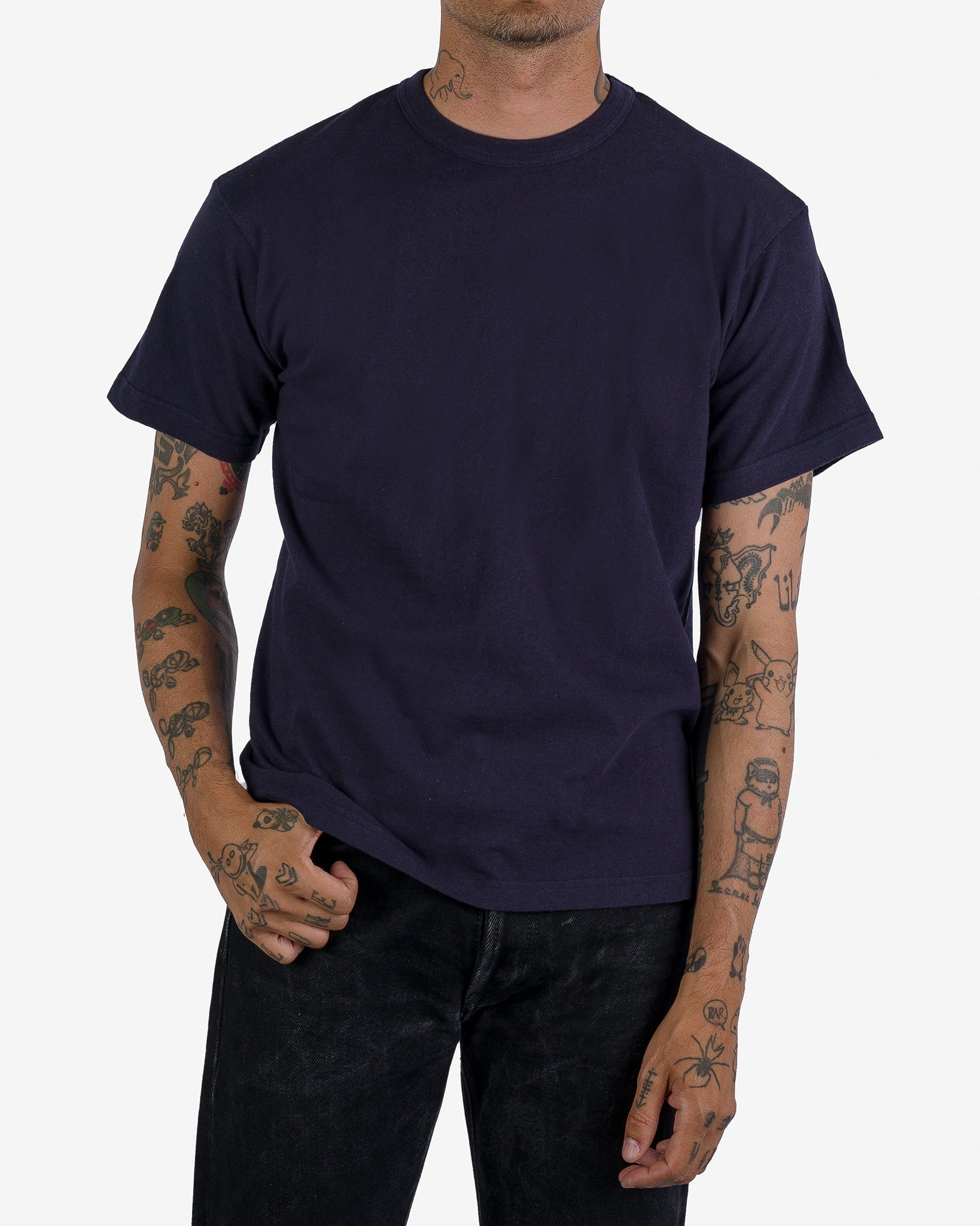 IHT-1610-NAV 6.5oz Loopwheel Crew Neck T-Shirt - Navy - 2