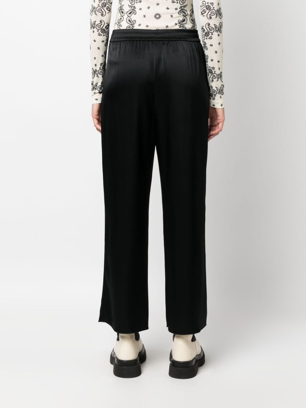 elasticated-waist cropped trousers - 4