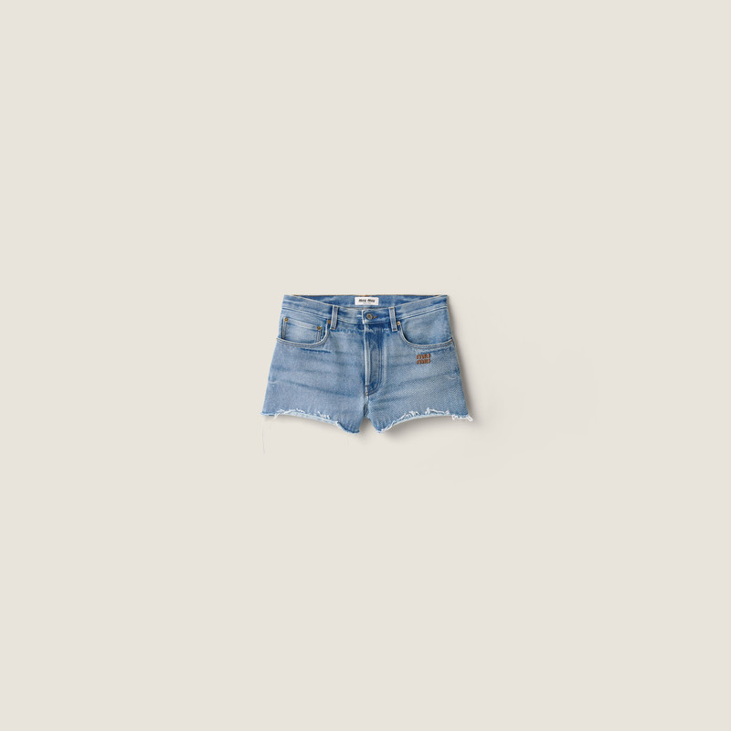 Washed denim shorts 1
