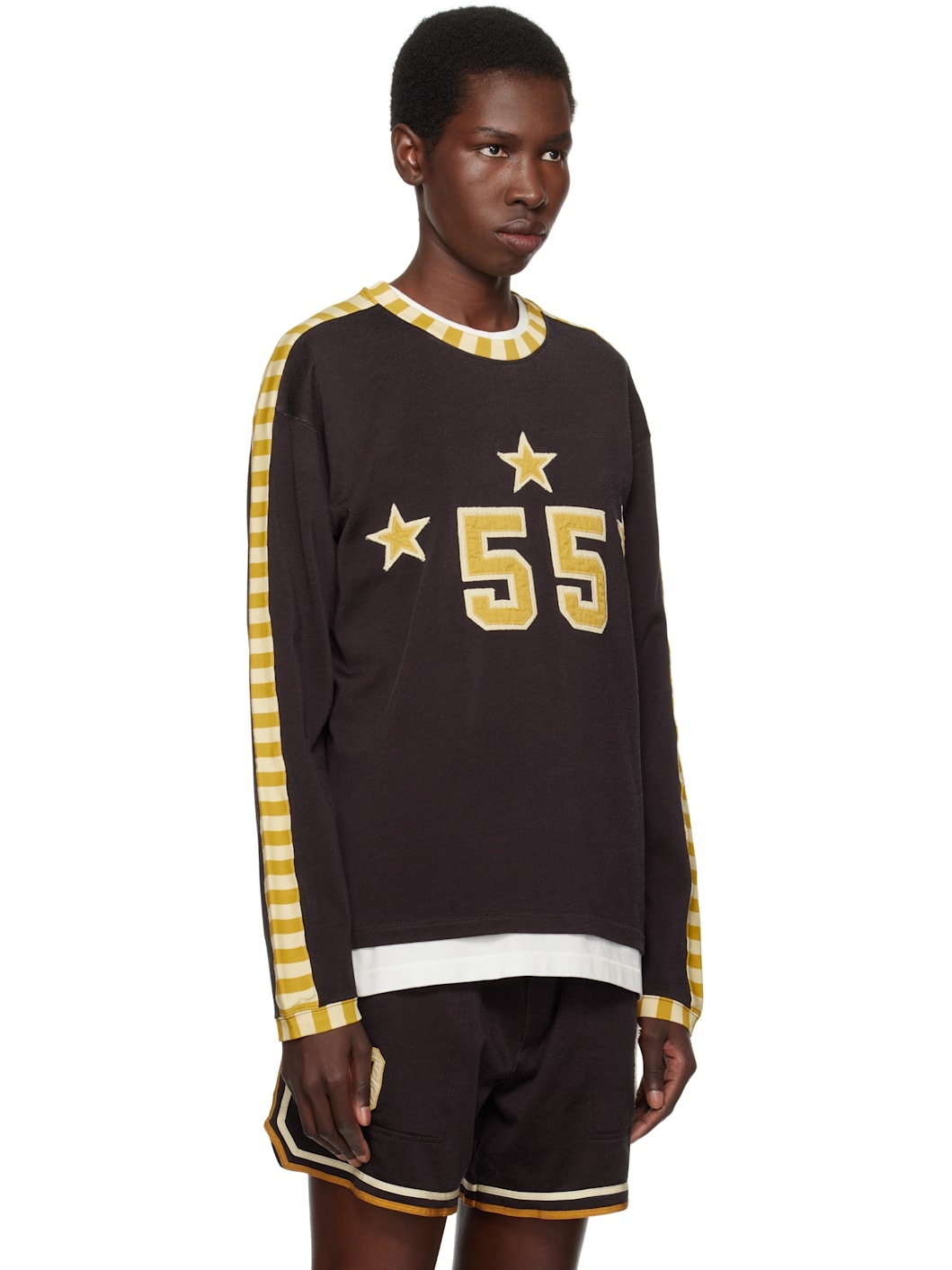 Brown Medalist Appliqué Long Sleeve T-shirt - 2