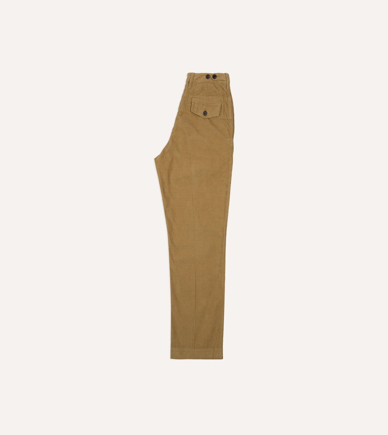 Sand Cotton Corduroy Wide Leg Double Pleat Chino 6