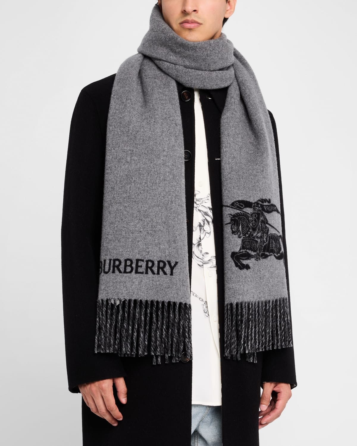 Men's Cashmere EKD Jacquard Scarf - 2