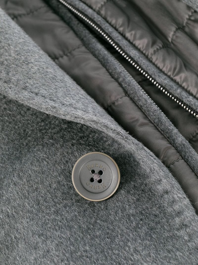 single-breasted layered coat - 6