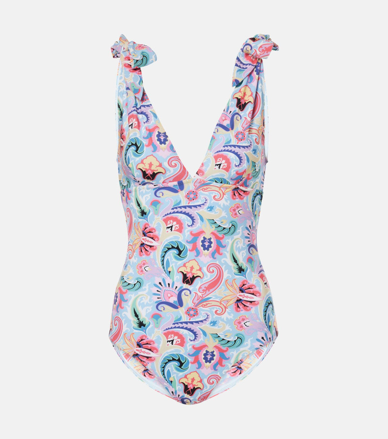 paisley-print swimsuit - 1