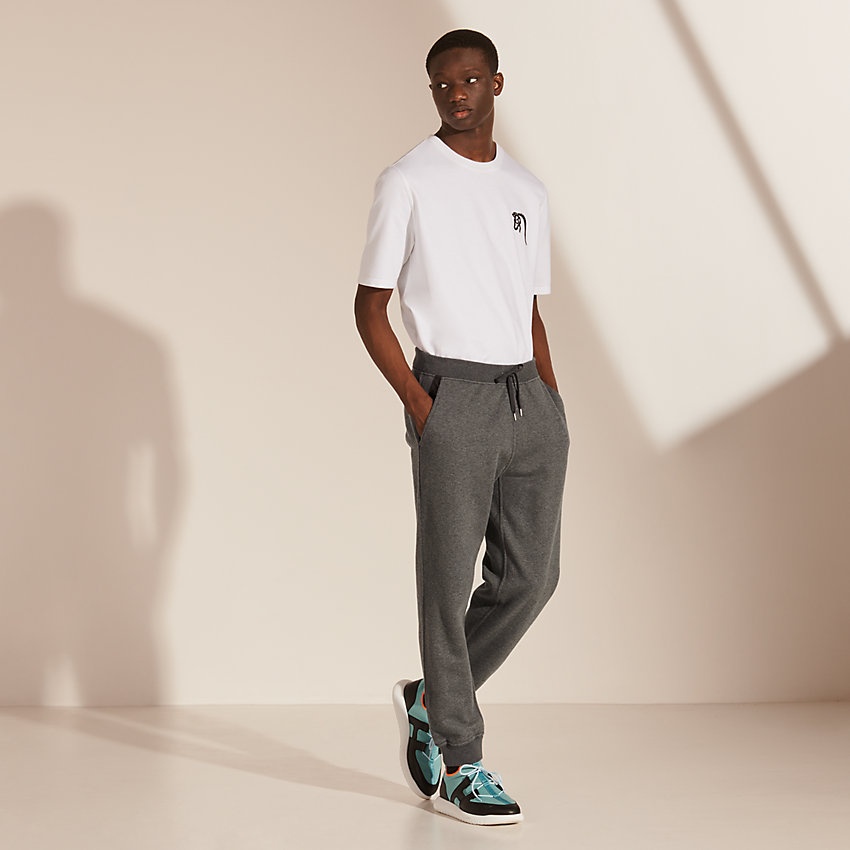 Jogging pants with leather detail - 4