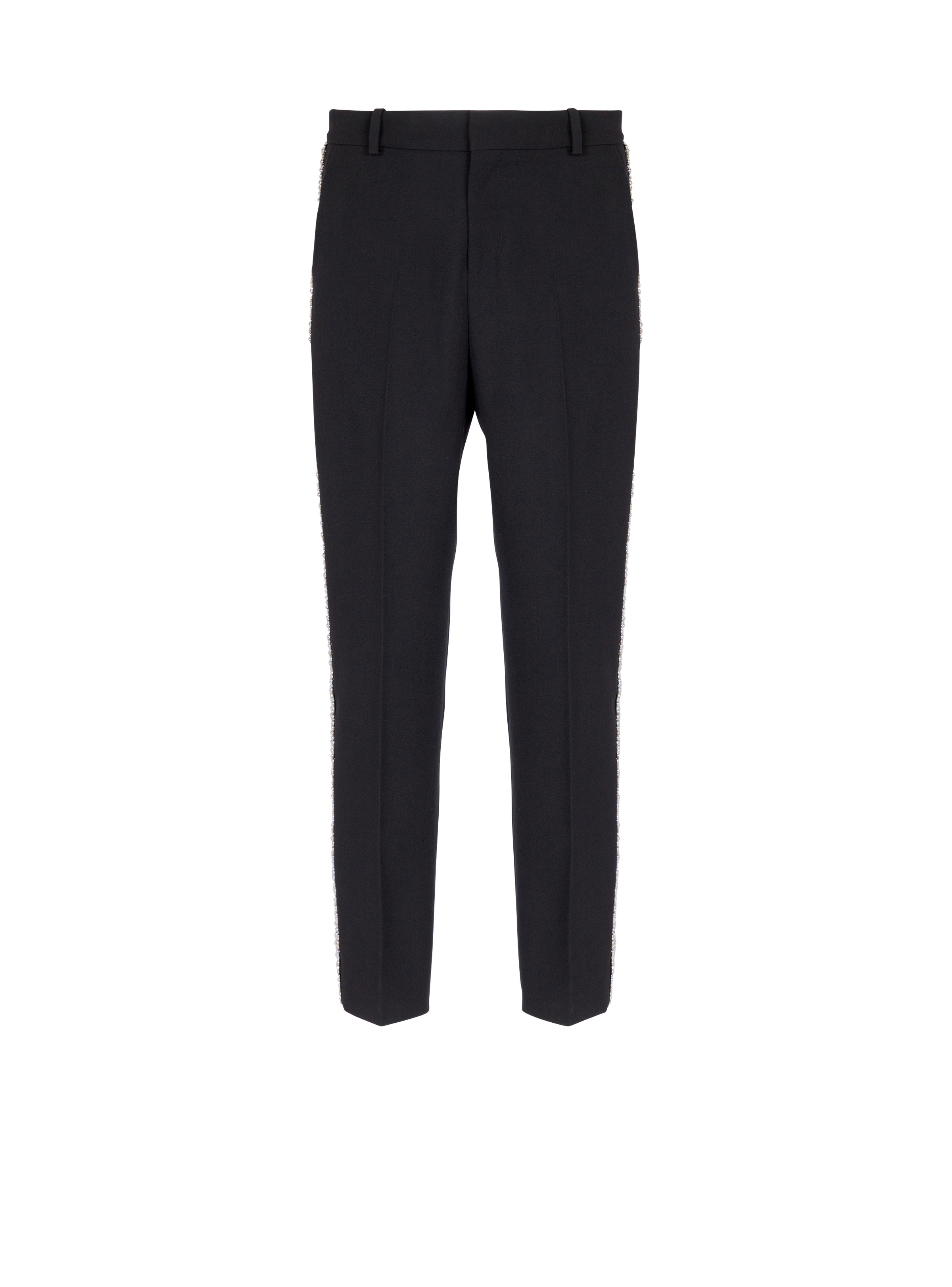 Embroidered grain de poudre trousers - 1