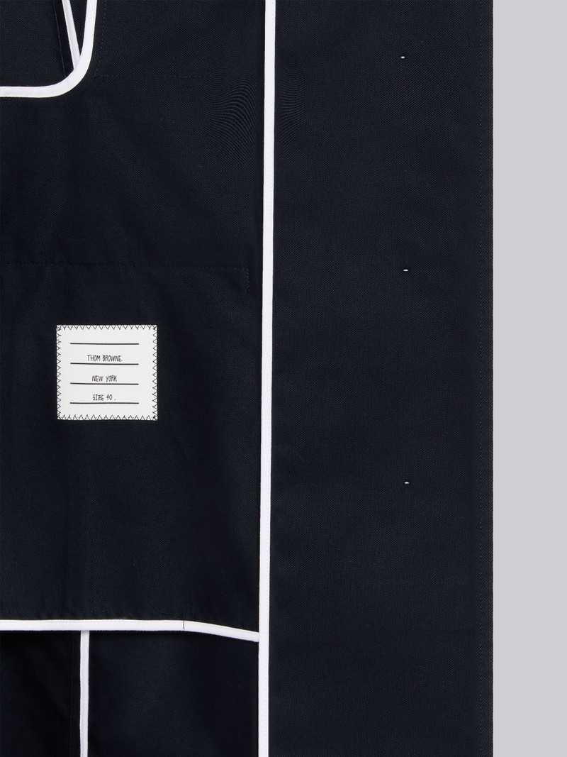Navy Cotton Twill Engineered 4-Bar Unlined Single Vent Overcoat 6