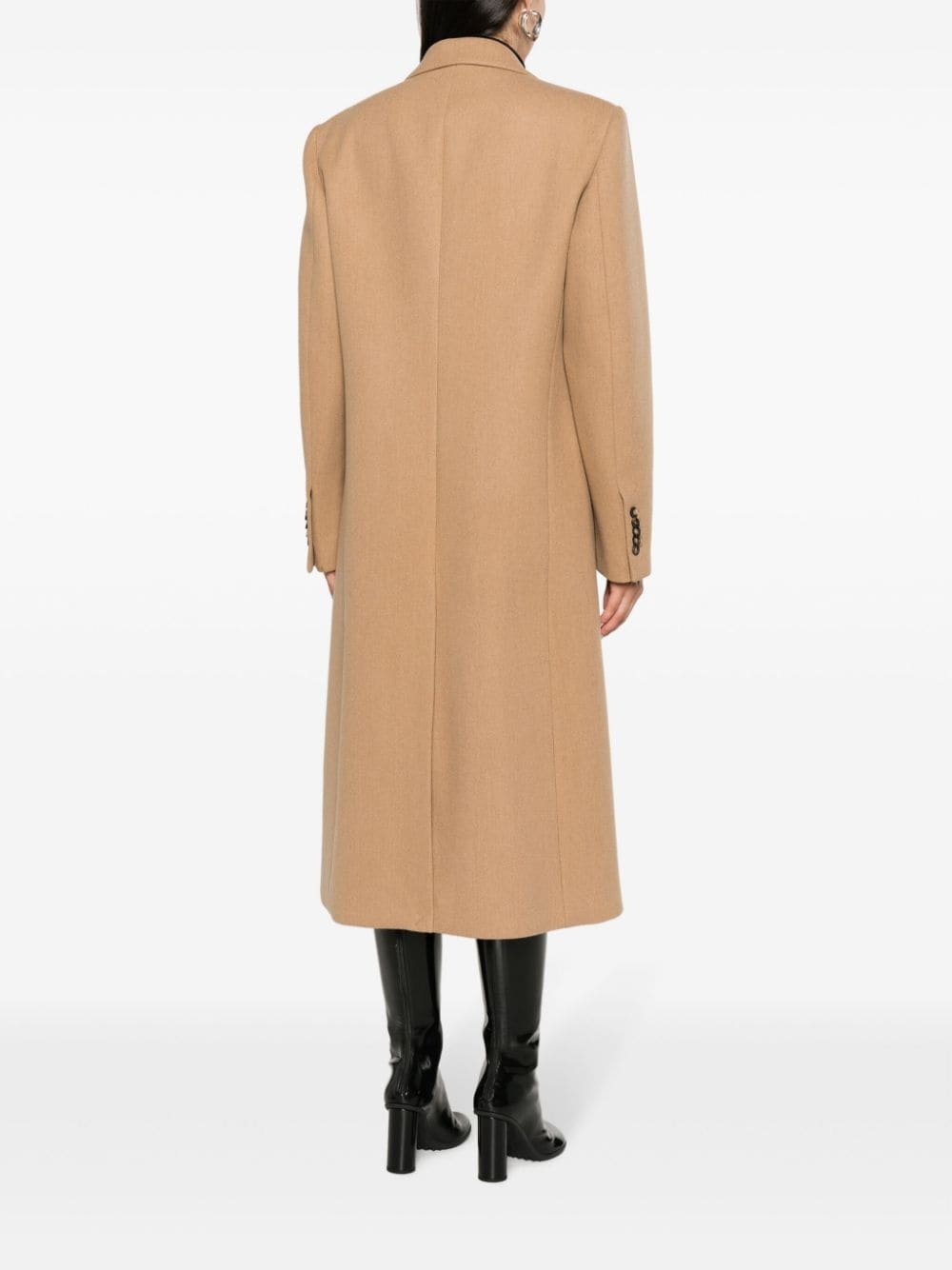 single-breasted wool coat - 4