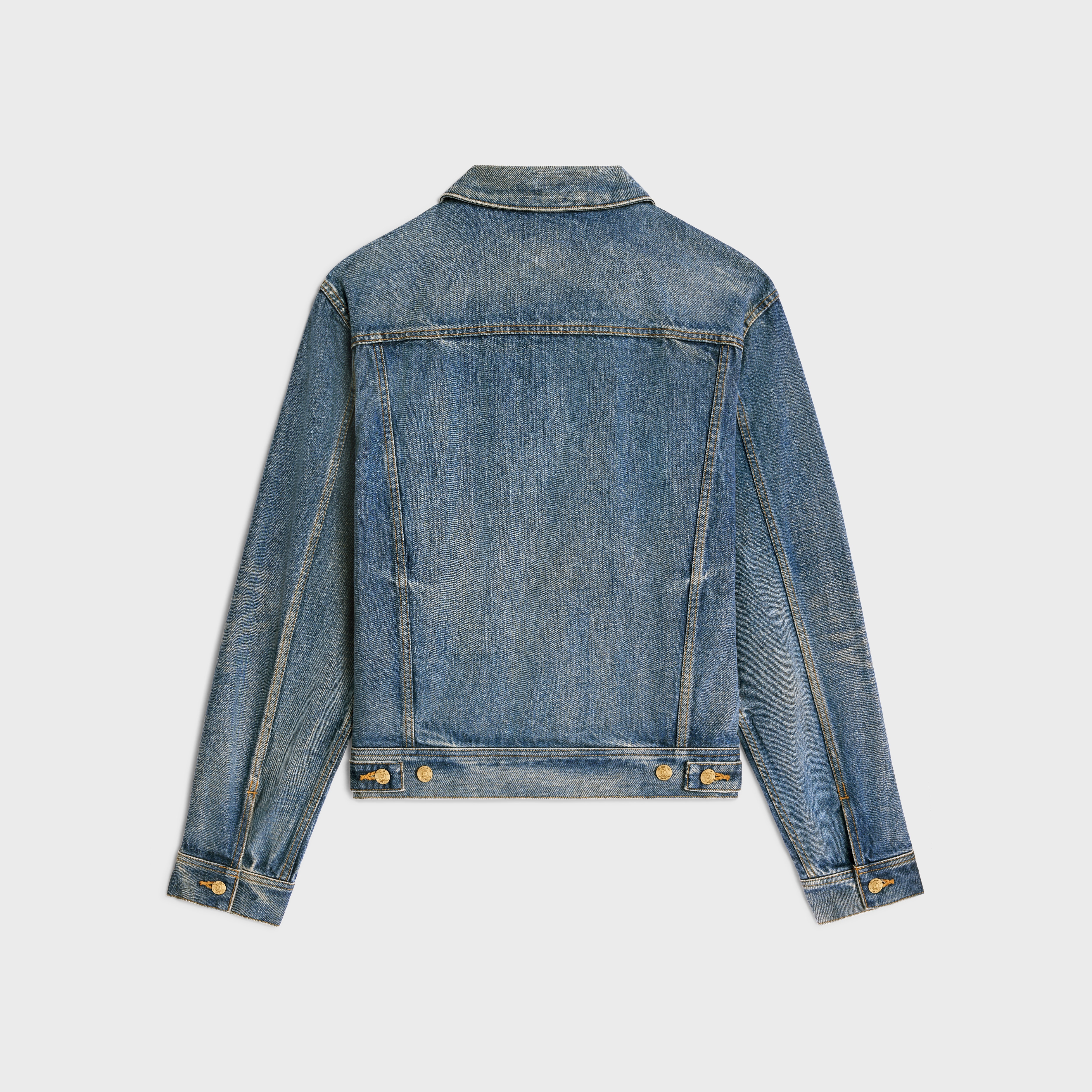 oversized trucker jacket in union wash denim - 2