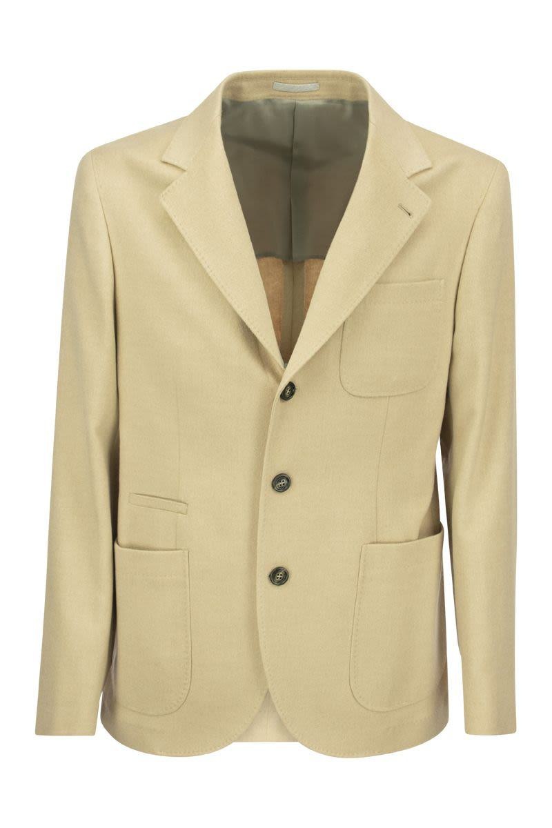 BRUNELLO CUCINELLI CAMEL JACKET WITH PATCH POCKETS - 1