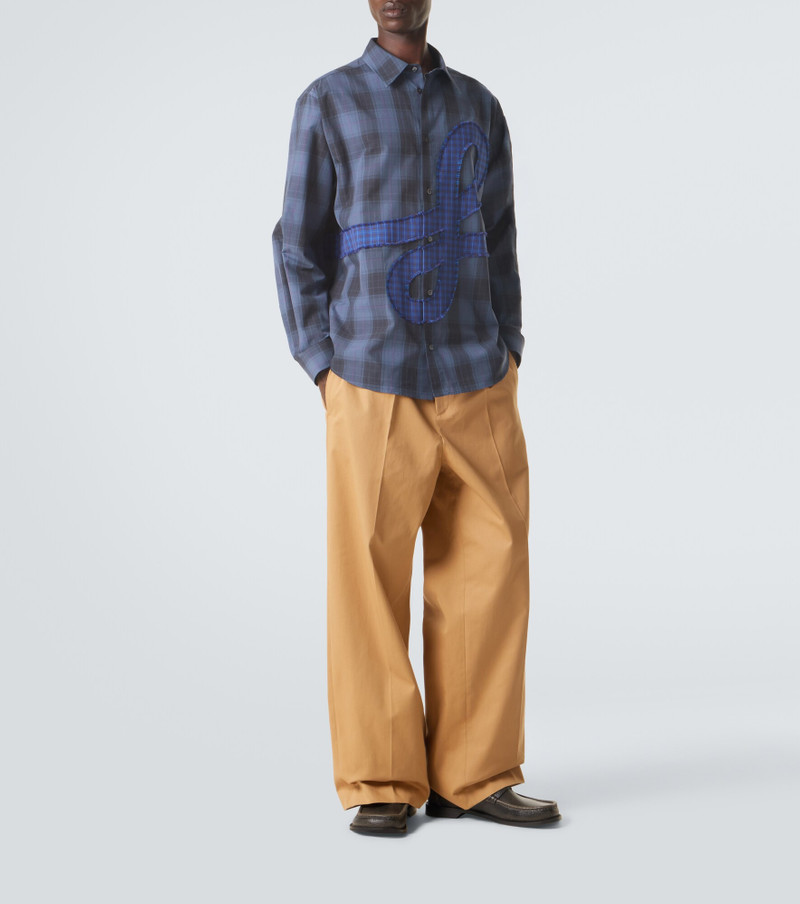 Loewe Pleated cotton gabardine wide-leg pants outlook