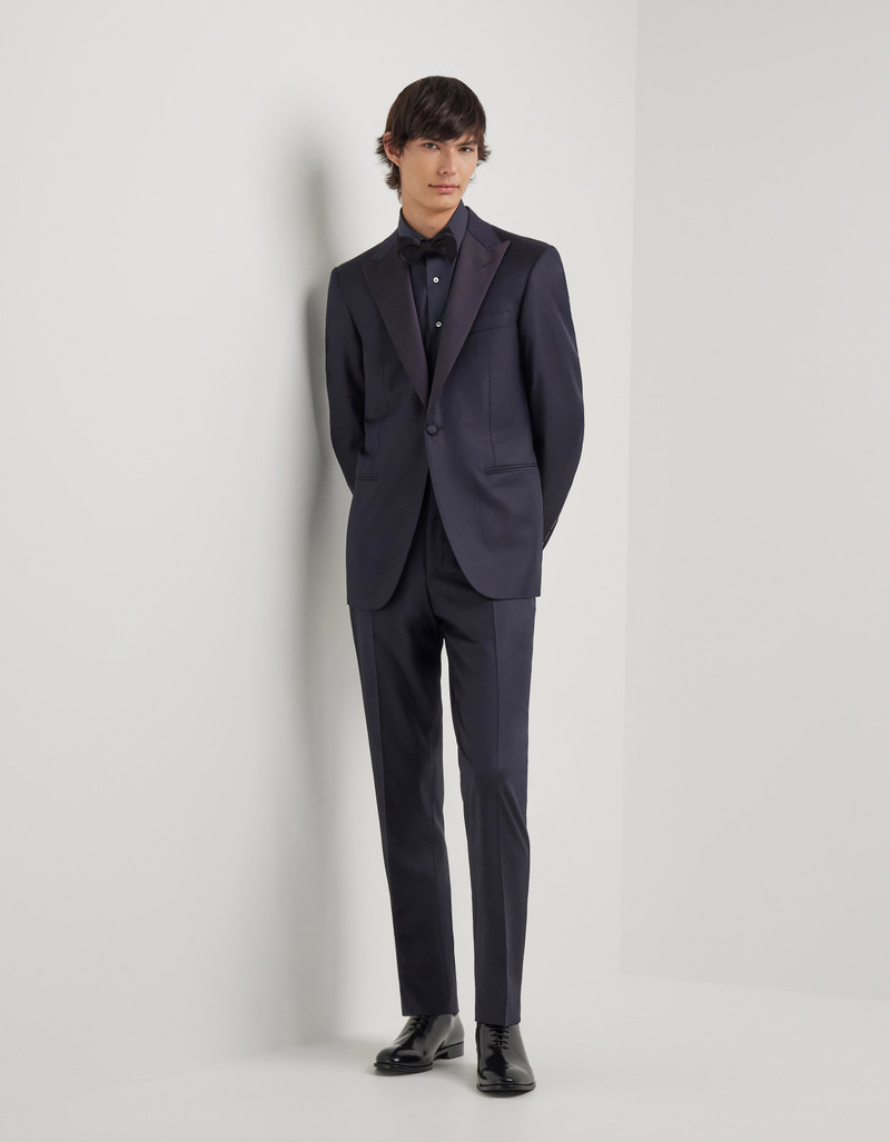 LIGHT BLUE DENIM-EFFECT WOOL REGULAR-FIT SUIT 98