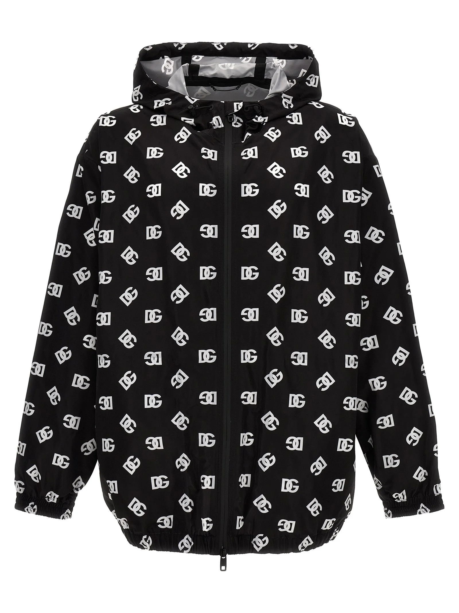 Dolce & Gabbana Logo-Print Nylon Jacket — Black - 1