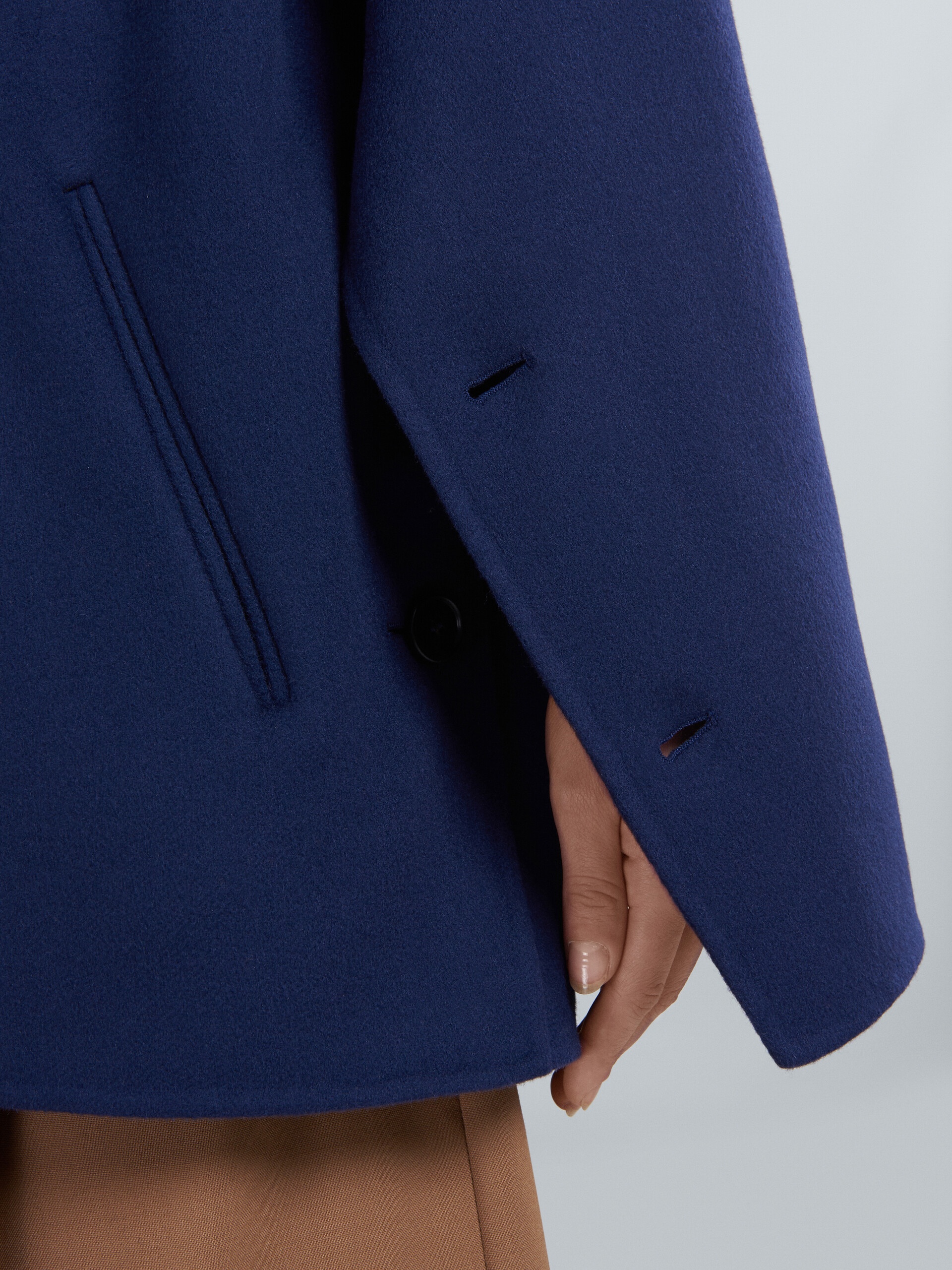 BLUE WOOL PEACOAT - 5