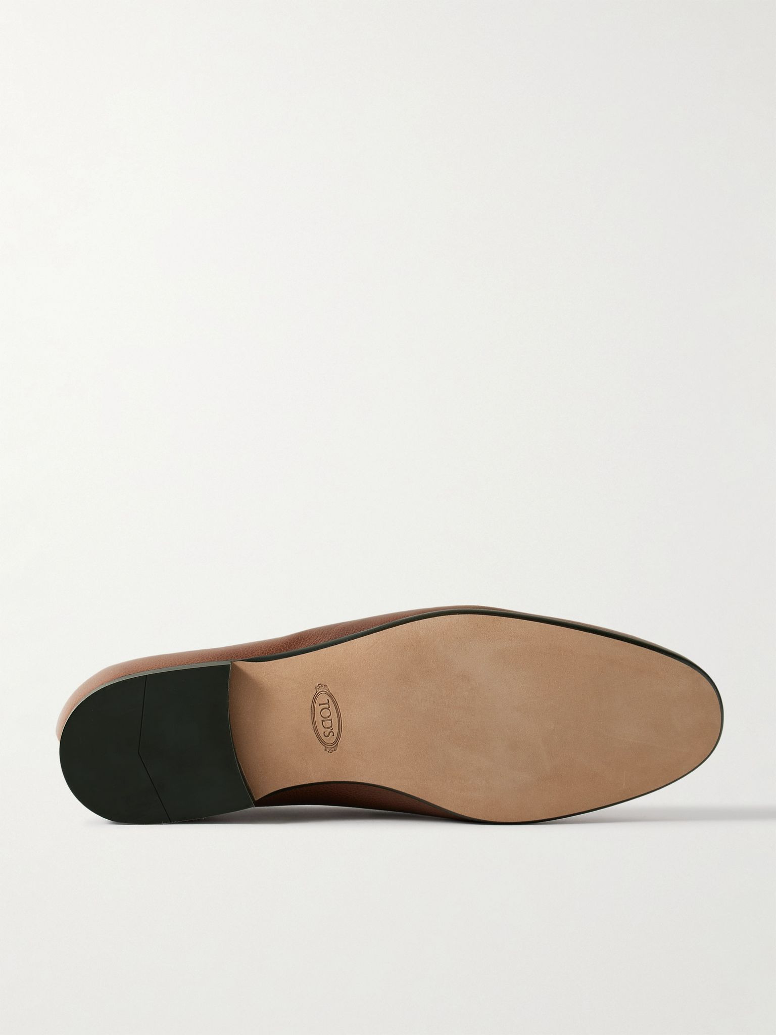 Logo-Embellished Full-Grain Leather Penny Loafers Brown - 3