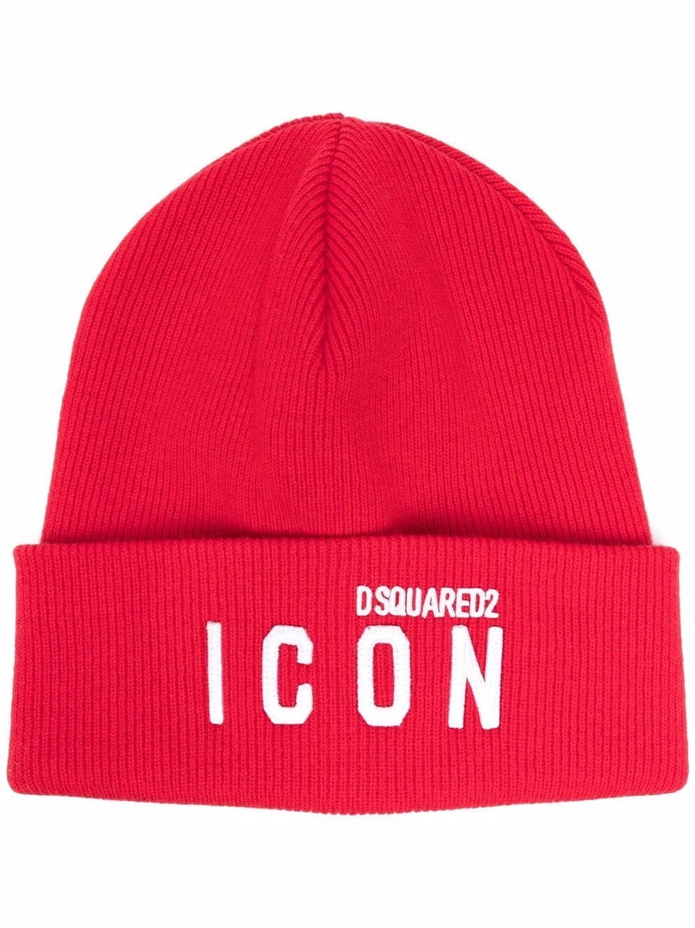 Icon logo-embroidered knitted beanie - 1