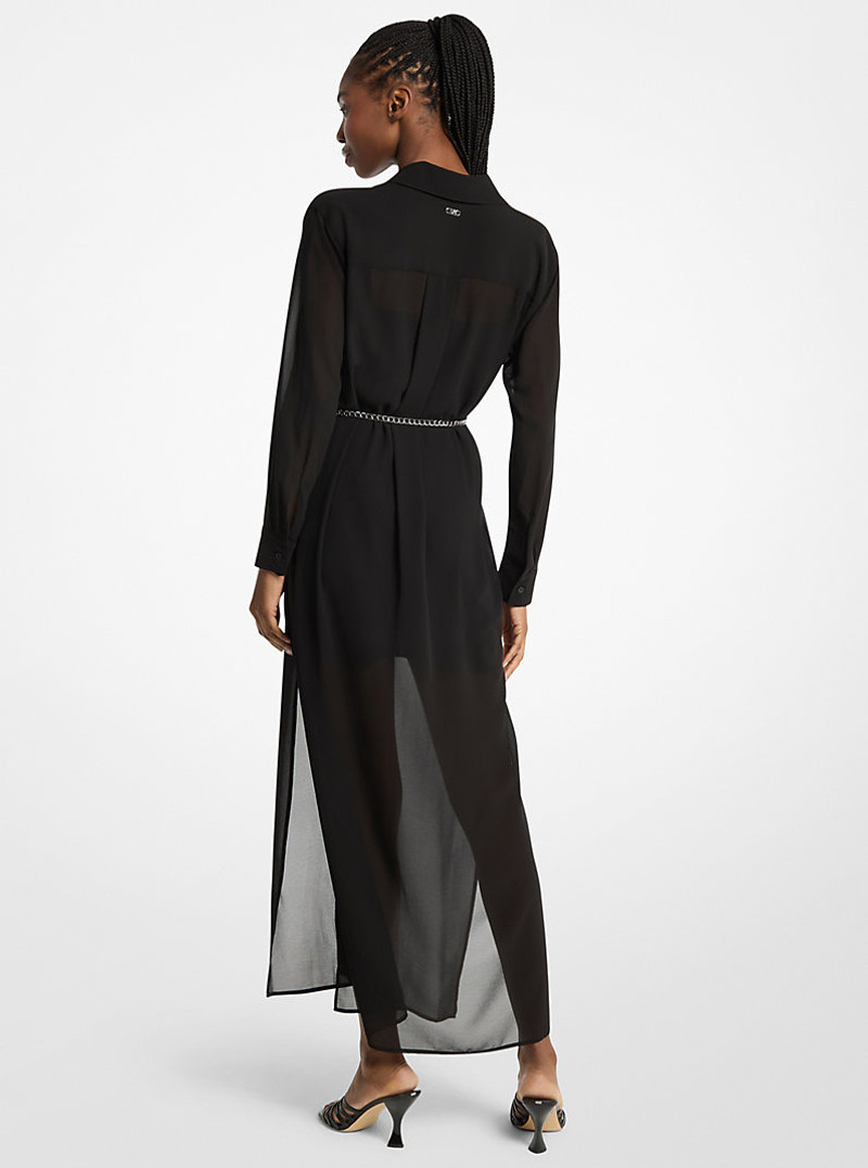MICHAEL KORS Georgette Belted Shirtdress outlook